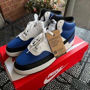 New Mens NIKE COURT VISION MID NEXT NATURE FQ8740-480 Game Royal/Black/White